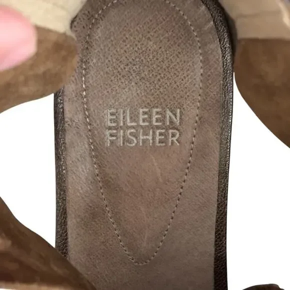 Eileen Fisher Sport Tumbled Leather Sneaker Sandal Brown Size 9 - Picture 7 of 9